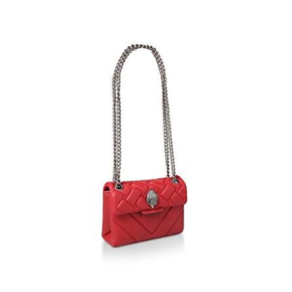 Kurt Geiger Red Quilted Shoulder Bag with Chain Strap